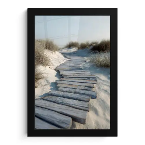 Pad - Planken - Duinen - Gras fotolijst zwart zonder passe partout klein -3d