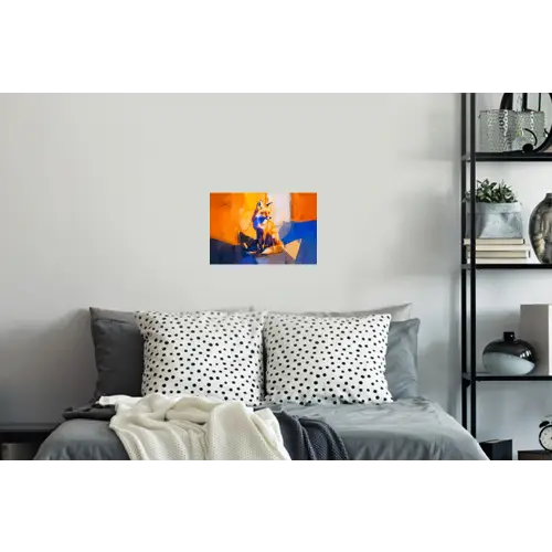 Vos - Oranje - Vormen - Abstract Muursticker klein -slaapkamer