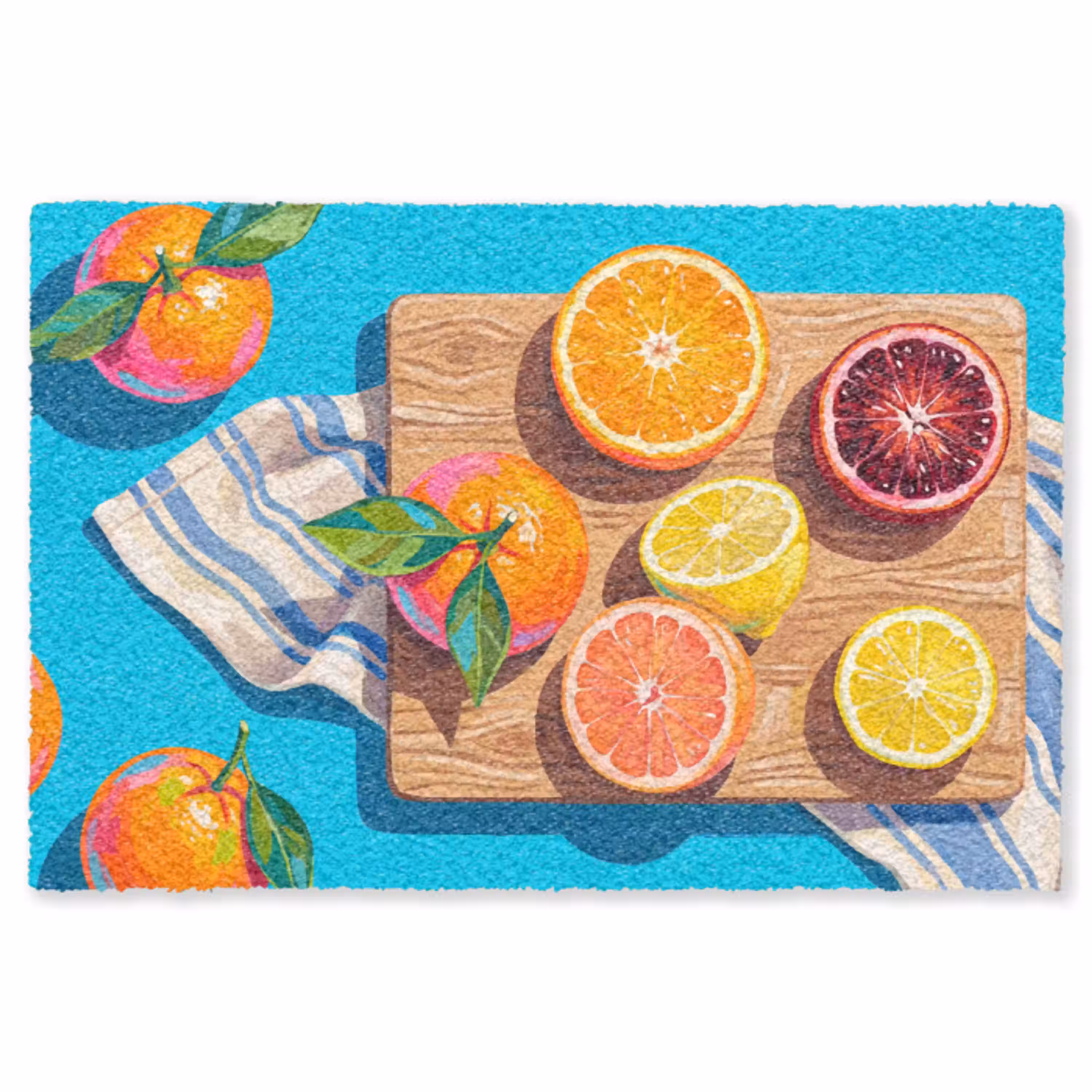 Fruit - Snijplank - Blauw Vloerkleed Rechthoek klein -3d