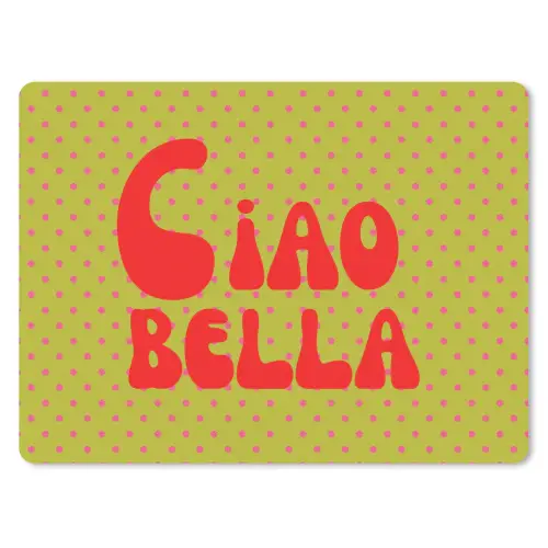 Ciao bella - Rood - Groen - Stippen muismat rubber klein -3d