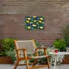 Bloemen - Bladeren - Citroenen - Blauw Tuinposter op houten frame 2 cm dik klein 845 -sfeer3