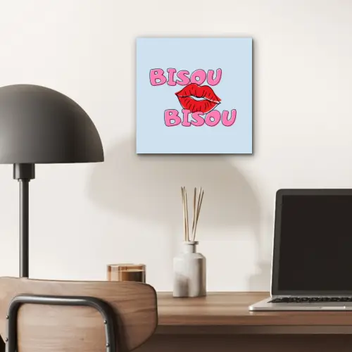 Bisou - Blauw - Roze - Lippen aluminium wit klein -sfeer5