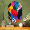Bloemen - Bladeren - Abstract - Rood Wandcirkel Ovaal Glas middel -sfeer2