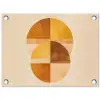 Cirkels - Geel - Minimalistisch tuinposter los doek klein -3d