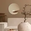 Lepel - Rijst - Hout - Beige Wandcirkel kunststof plaat 5mm dik klein -sfeer1