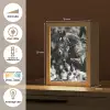 Springen - Paard - Zwart - Wit Light Box met kabel (Tafellamp) klein -USP_FR