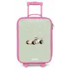 Beige retro raceauto op groene stippen achtergrond Kinderkoffer - Roze klein -zz3dotto