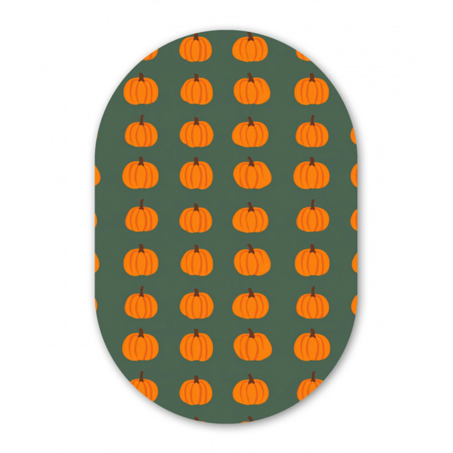 Pompoen - Patroon - Oranje Wandcirkel Ovaal Aluminium middel 839 -3d