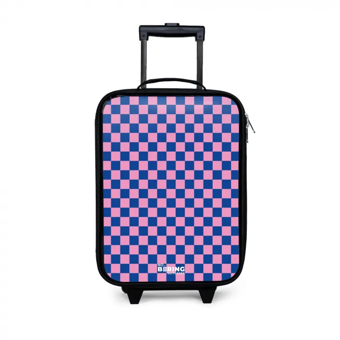 Blokjes - Blauw - Roze Kinderkoffer - Zwart klein -3d
