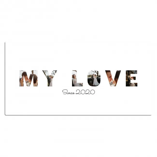 Gepersonaliseerde bureau onderlegger - My Love - Lettercollage