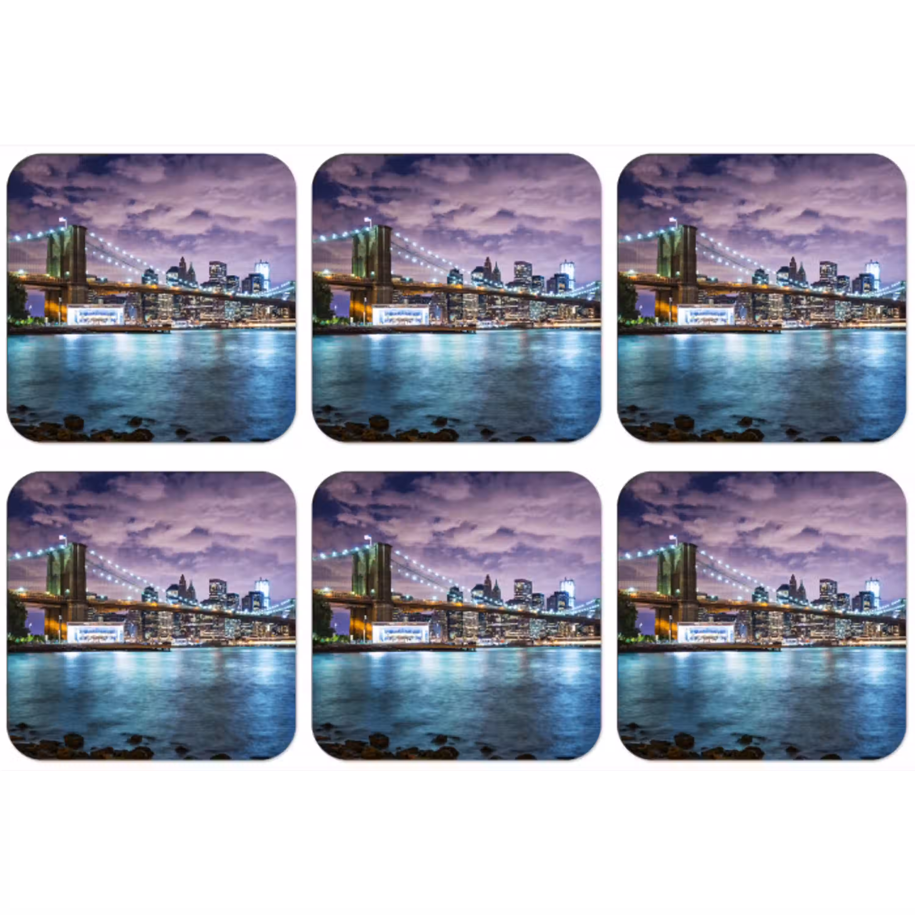 New York - Skyline - Stad - Kleuren onderzetter kurk middel -zkaufland3dotto
