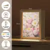 Bloemen - Roze - Botanisch - Kunst - Acrylverf Light Box met kabel (Tafellamp) klein -USP_NL