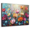 Bloemen - Kleurrijk - Abstract - Verf - Natuur Textielframe zwart klein -3d