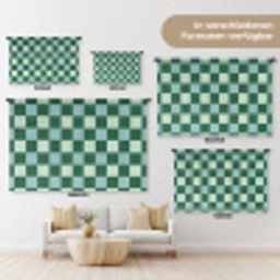 Schaakbord - Klassiek - Groen Wandkleed katoen klein 269 -tsfeer8_DE
