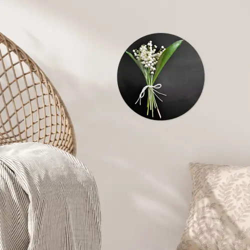 Lelietjes van dalen - Bloemen - Stilleven - Flora Wandcirkel behangsticker klein -sfeer4