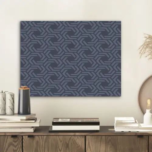 Patroon - Blauw - Geometrisch PET vilt klein 837 -sfeer1