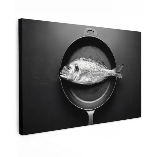 Pan - Vis - Zwart - Wit canvas 2cm klein -z3d