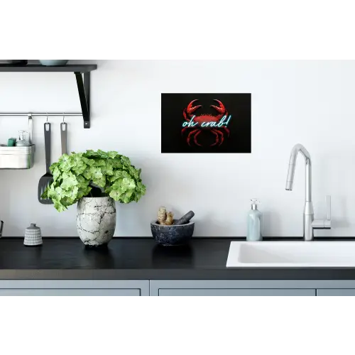 Krab - Rood - Neon - Quote Muursticker klein -keuken