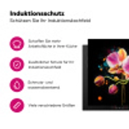 Orchidee - Graffiti - Kleurrijk - Bloemen - Abstract Inductie beschermer vinyl 3mm klein -zzzzzzz-lf-ups