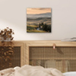 Toscaans - Landschap - Heuvels aluminium wit klein -sfeer3