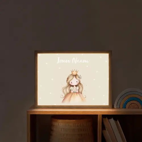 Prinses - Kroon - Bloem - Stippen Light Box met batterij (Wandlamp kind) middel -sfeer1_kind