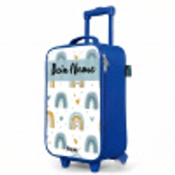 Patroon - Regenboog - Hartjes Kinderkoffer - Blauw klein -productfoto_schuin