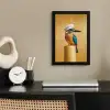 Ijsvogel - Pilaar - Koksmuts - Vogel fotolijst zwart zonder passe partout klein -sfeer1