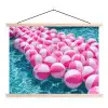 Strandballen - Roze - Water textielposter latten blank klein -3d