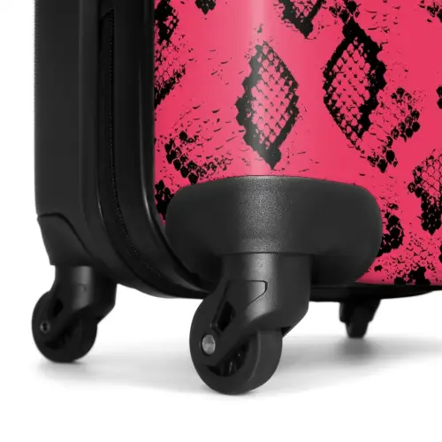 Felroze slangenprint NBS - Handbagage koffer - Volwassenen Unisex middel -wiel