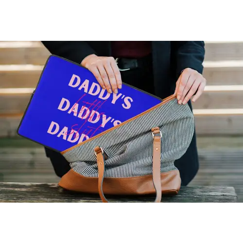 Blauw - Daddy's - Blokletters laptophoes neopreen klein -tas