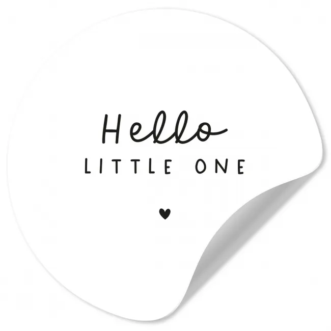 Quotes - Hello little one - Baby - Spreuken - Kinderen Wandcirkel behangsticker klein -3d