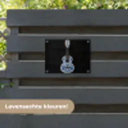 Ukelele - Delfts - Blauw - Muziek tuinposter los doek klein -sfeer3