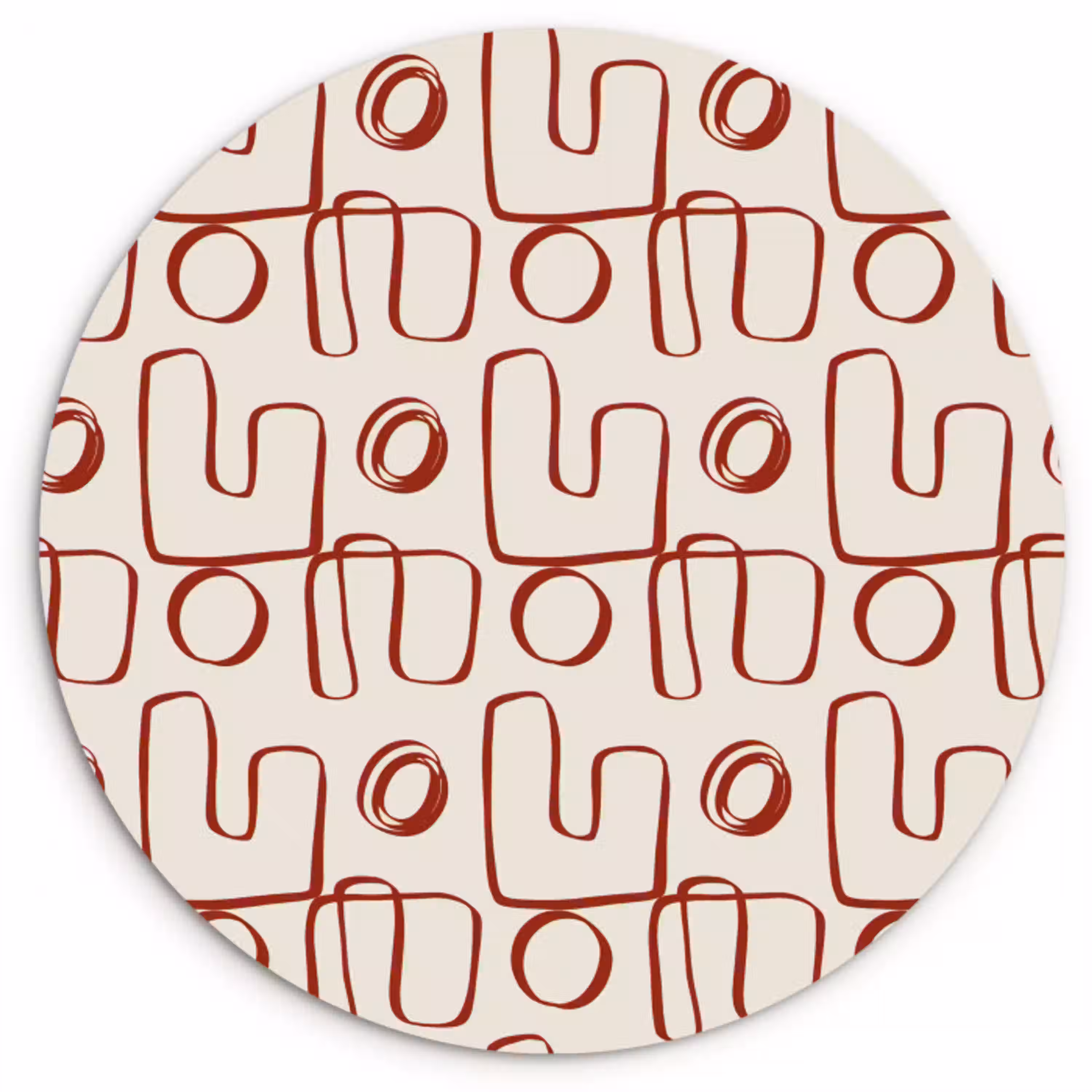 Abstract - Patroon - Beige - Rood Wandcirkel plexiglas klein 852 -3d