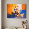 Vos - Oranje - Vormen - Abstract Textielframe zwart klein -sfeer2