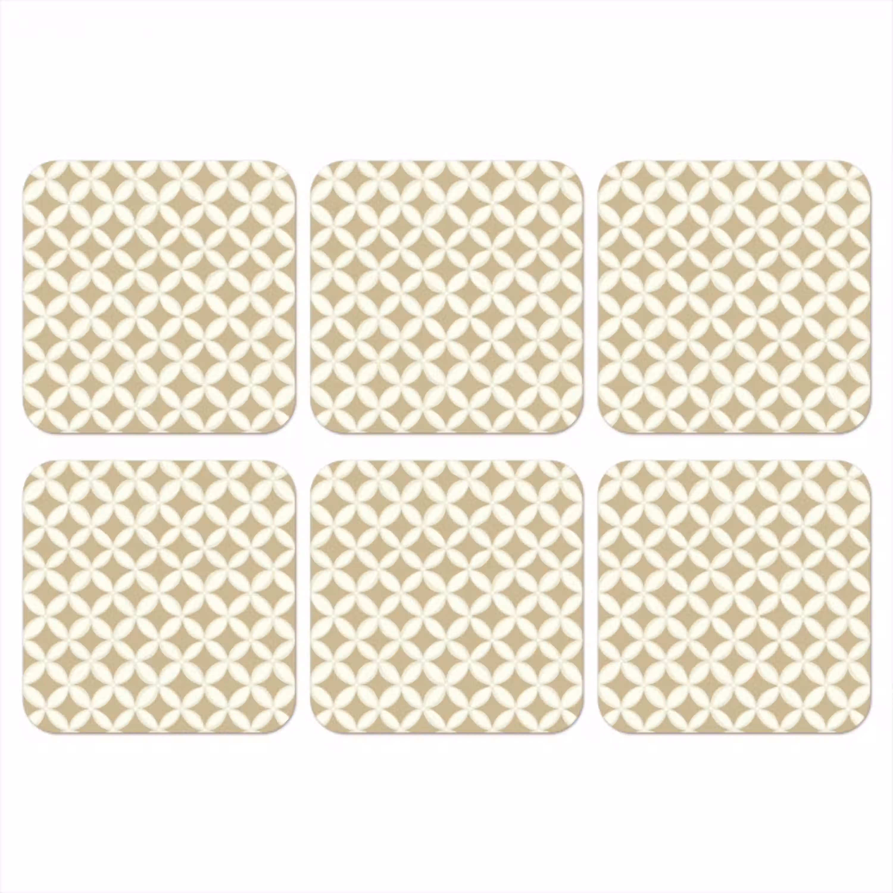 Symmetrisch - Motief - Beige onderzetter kurk middel 366 -3d