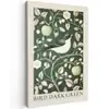 Groen - Vogel  - Bloemen canvas 2cm klein -z3d
