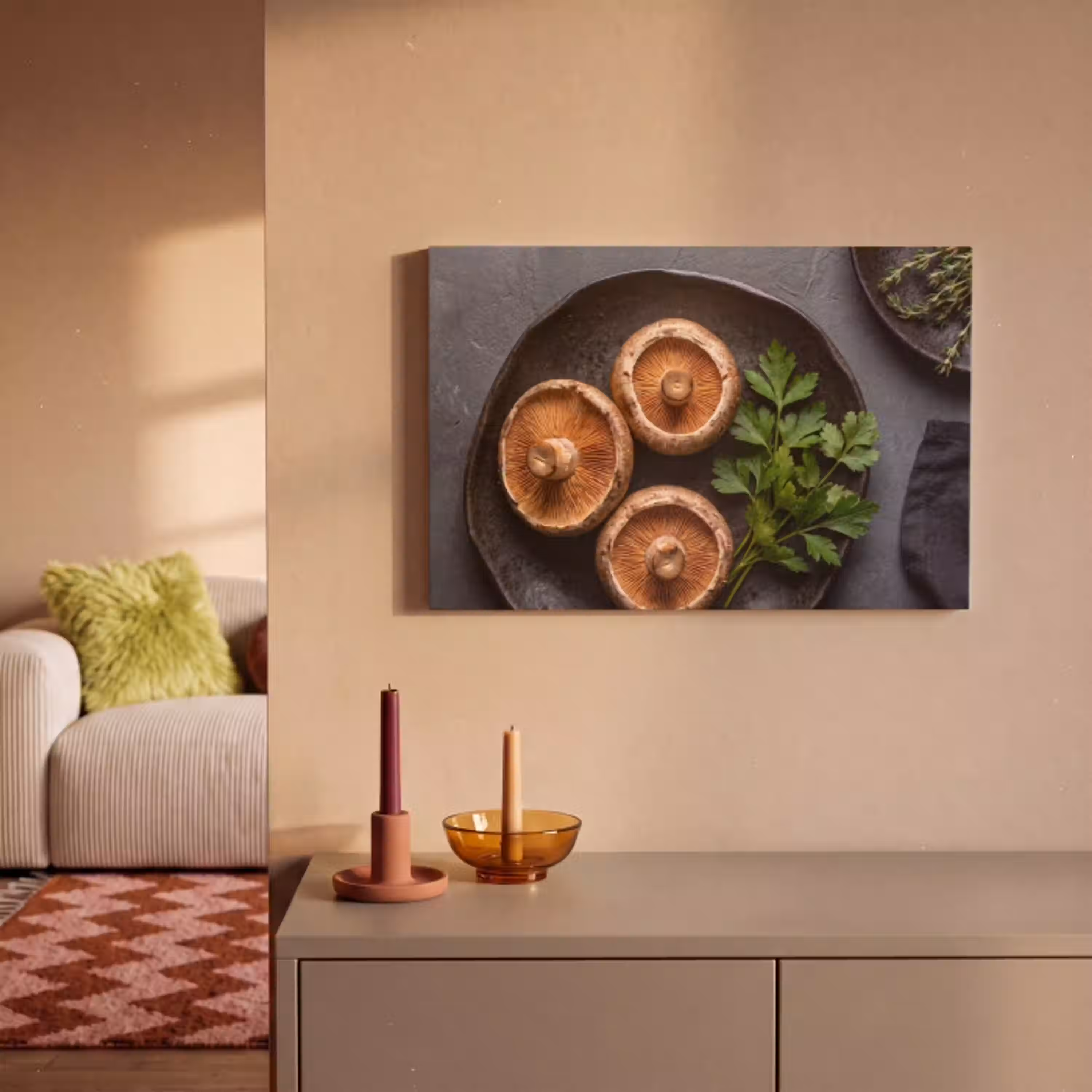 Paddestoelen - Kruiden - Eten canvas 2cm klein -sfeer1