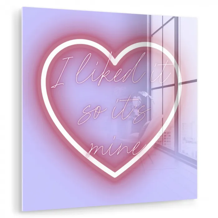 I liked it so it's mine - Neon hart - Paars plexiglas 5mm klein -zzzproduct_nieuw