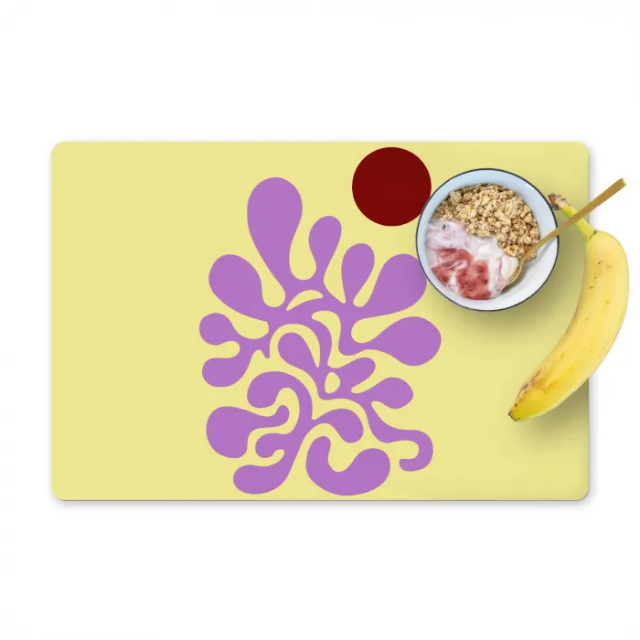 Koraal - Cirkel - Abstract - Geel Placemat vinyl groot -zzzproduct_Kitchenyeah-website
