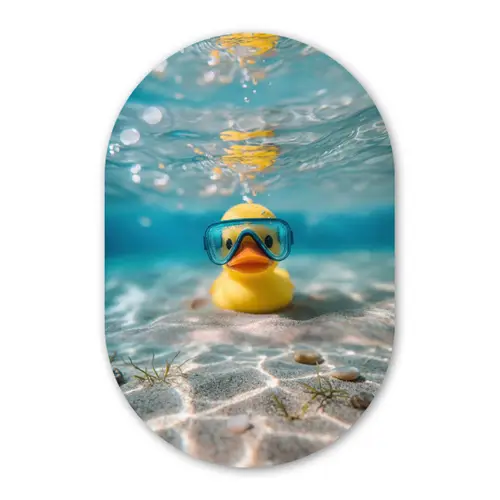 Duikbril - Eend - Water Wandcirkel Ovaal Forex klein -3d