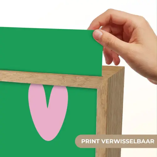 Groen - Hart - Minimalistisch - Valentijn Light Box met kabel (Wandlamp) klein -USP_websiteprintNL