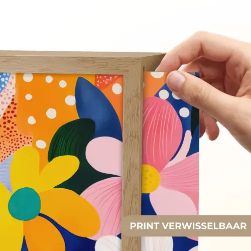 Bloemen - Kleurrijk - Stippen Light Box met batterij (Wandlamp) middel -USP_websiteprintNL