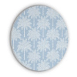 Palmboom - Modern - Blauw Akoestische PET Vilt - Rond klein 838 -3d