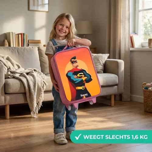Sunny superhero Kinderkoffer - Roze klein -sfeer2_NL