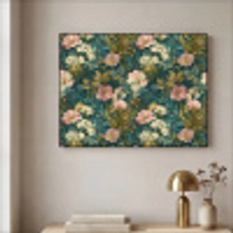 Wilde bloemen - Botanisch - Patroon - Roze - Romantisch Textielframe zwart klein 947 -sfeer2