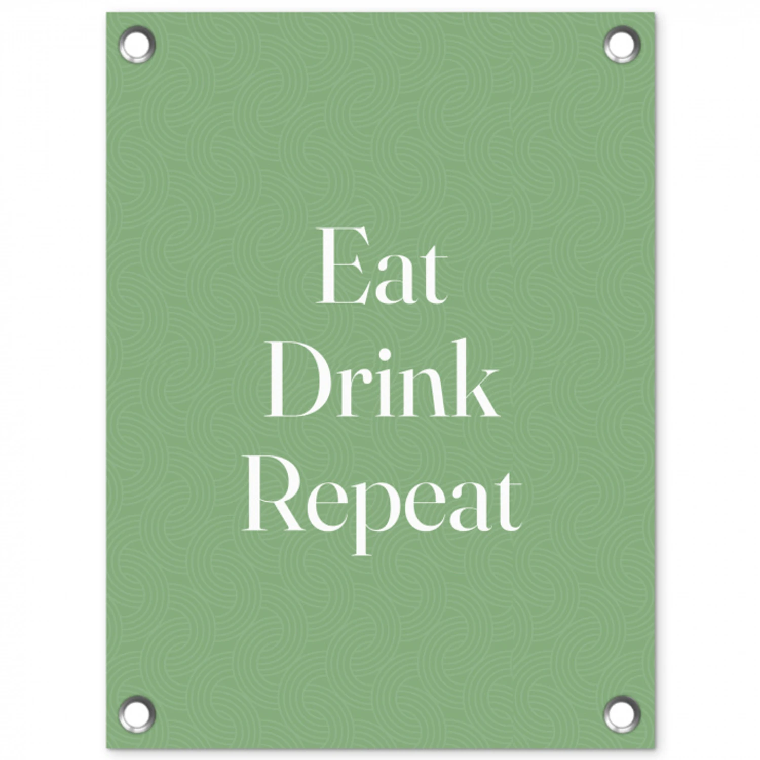 Eten - Drinken - Tekst - Mintgroen tuinposter los doek klein -3d