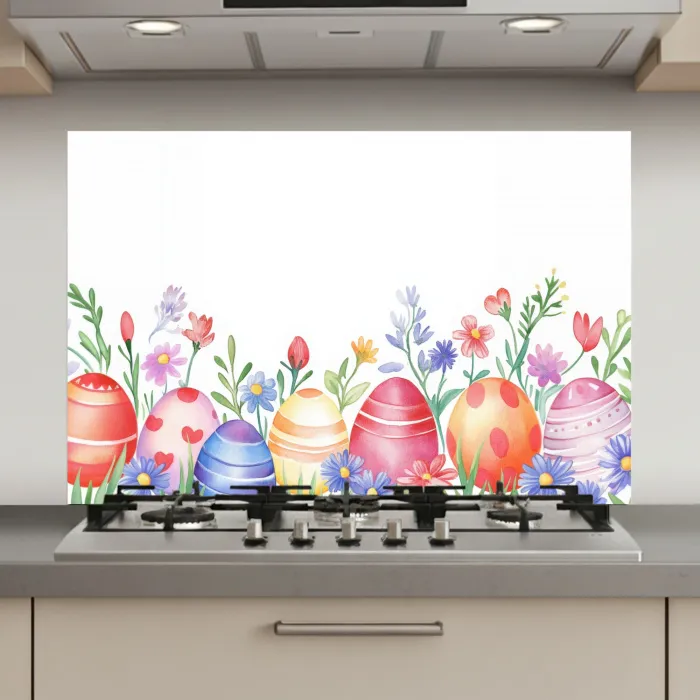 Bloementuin - Kleurrijk - Eieren keuken achterwand spatscherm klein -3d_website