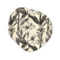 Klassiek - Botanisch - Zwart - Beige Wandcirkel Organisch Forex 3mm klein 629 -3d