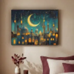 Islamitisch - Moskee - Ramadan - Islam Textielframe zwart klein -sfeer1