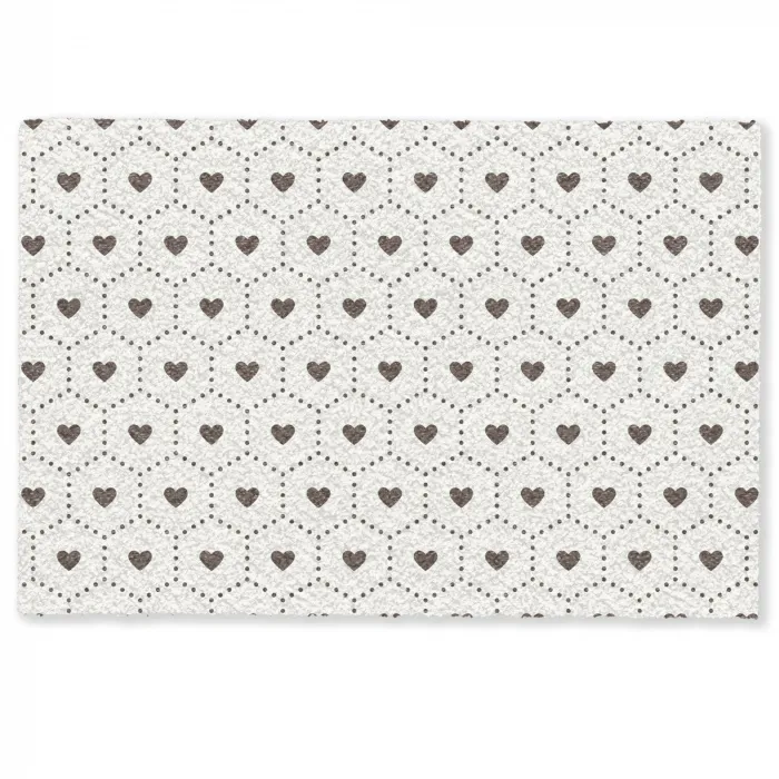 Hexagon - Patroon - Hartjes - Beige Deurmat klein 898 -zkaufland3d